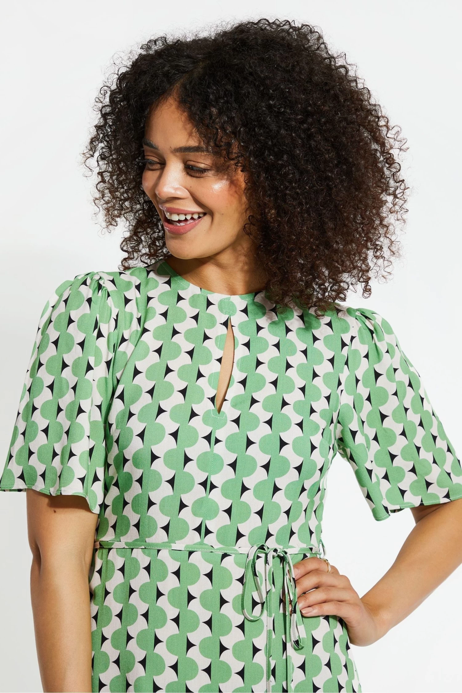 Threadbare Printed Tie Waist Mini Dress 5 Threadbare Printed Tie Waist Mini Dress - Image 5