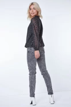 Dusk Burnout Heart Print High Neck Top -Roman Store K18002s3 scaled