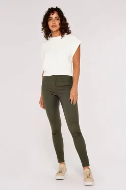 Apricot Coated Mid Rise Skinny Jeans