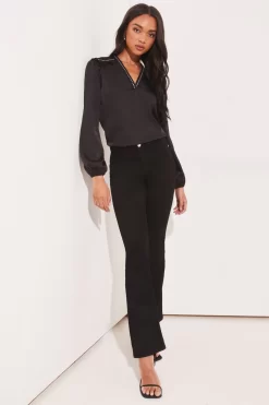 Lipsy Studded V Neck Ruffle Blouse -Roman Store K41770s4 scaled