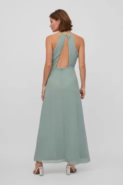 VILA Halter Neck Ruffle Maxi Dress -Roman Store K44938s3 scaled