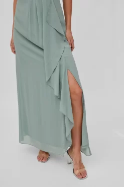 VILA Halter Neck Ruffle Maxi Dress -Roman Store K44938s4 scaled