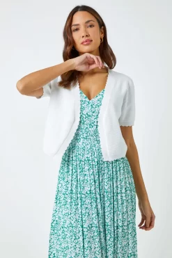 Roman Scallop Edge Cropped Shrug