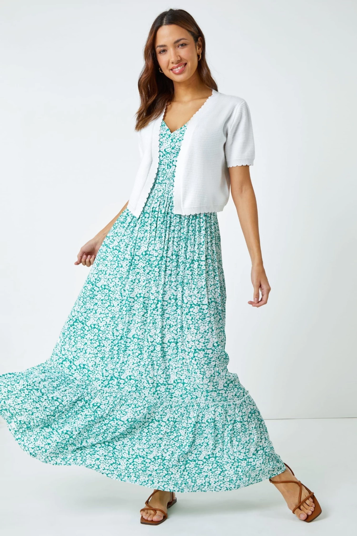 Roman Scallop Edge Cropped Shrug 2 Roman Scallop Edge Cropped Shrug - Image 2