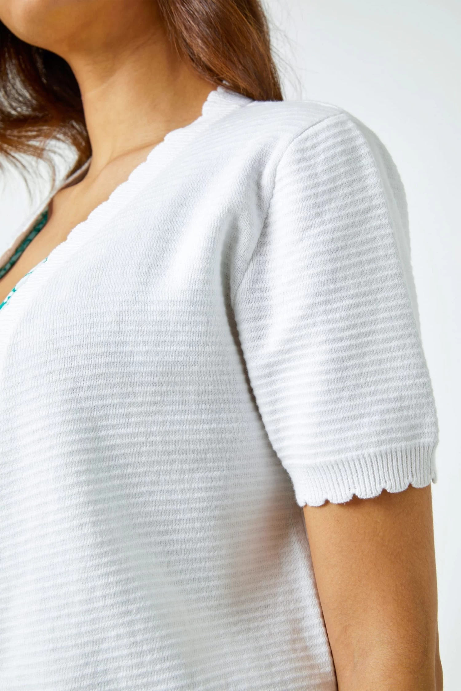 Roman Scallop Edge Cropped Shrug 5 Roman Scallop Edge Cropped Shrug - Image 5