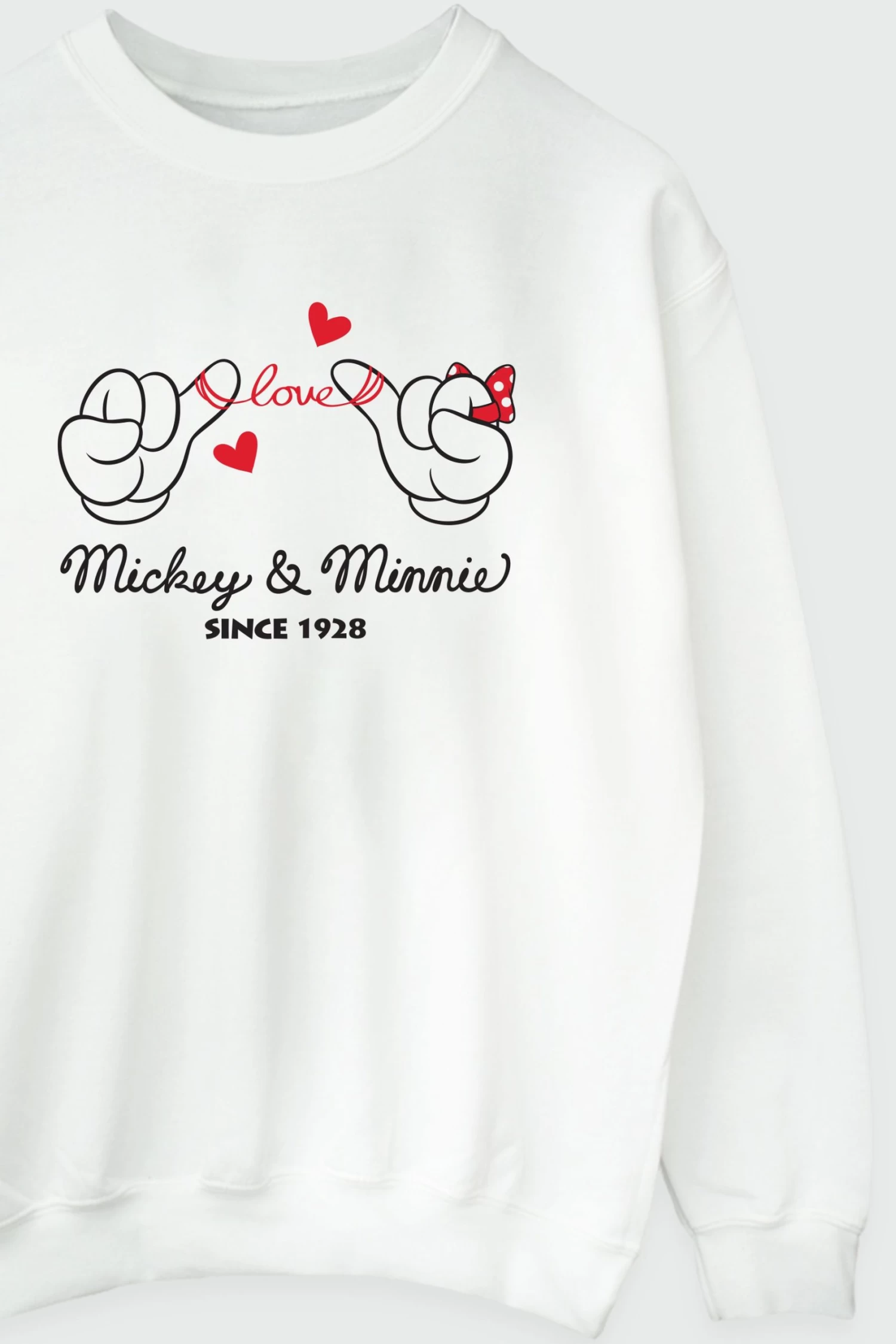 Brands In Mickey Mouse Love Hands Women White Disney Sweatshirt 2 Brands In Mickey Mouse Love Hands Women White Disney Sweatshirt - Image 2