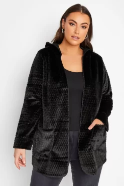 Yours Curve Luxury Hoodie Faux Fur Jacket