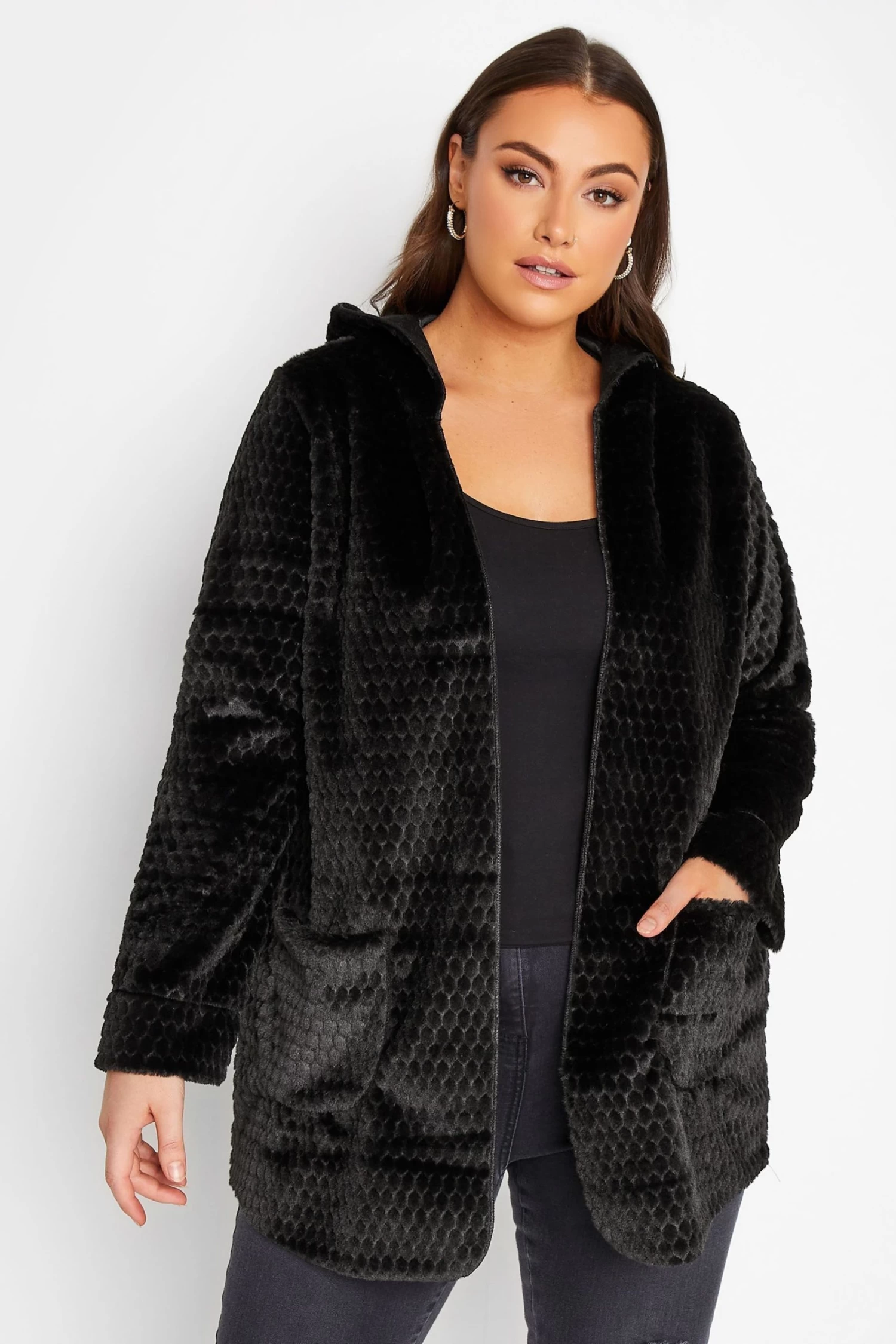 Yours Curve Luxury Hoodie Faux Fur Jacket 1 Yours Curve Luxury Hoodie Faux Fur Jacket