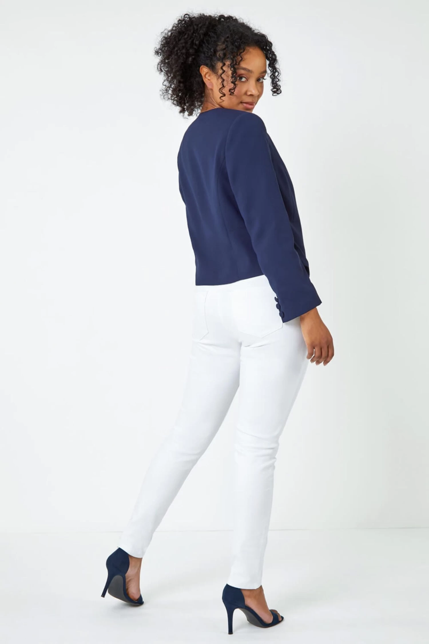 Roman Petite Button Detail Textured Jacket 3 Roman Petite Button Detail Textured Jacket - Image 3