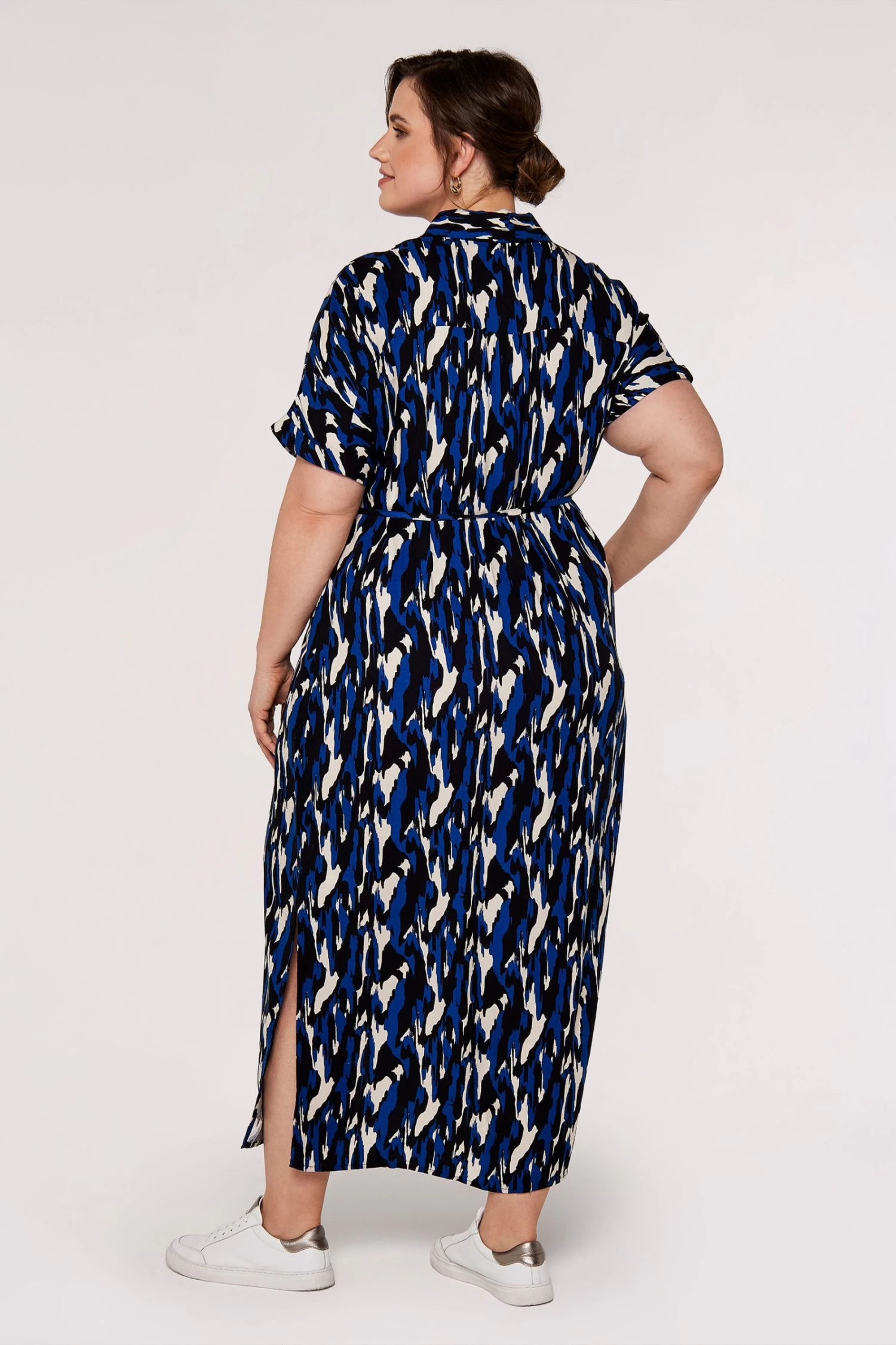 Apricot Brushstroke Camo Maxi Shirt Dress 2 Apricot Brushstroke Camo Maxi Shirt Dress - Image 2