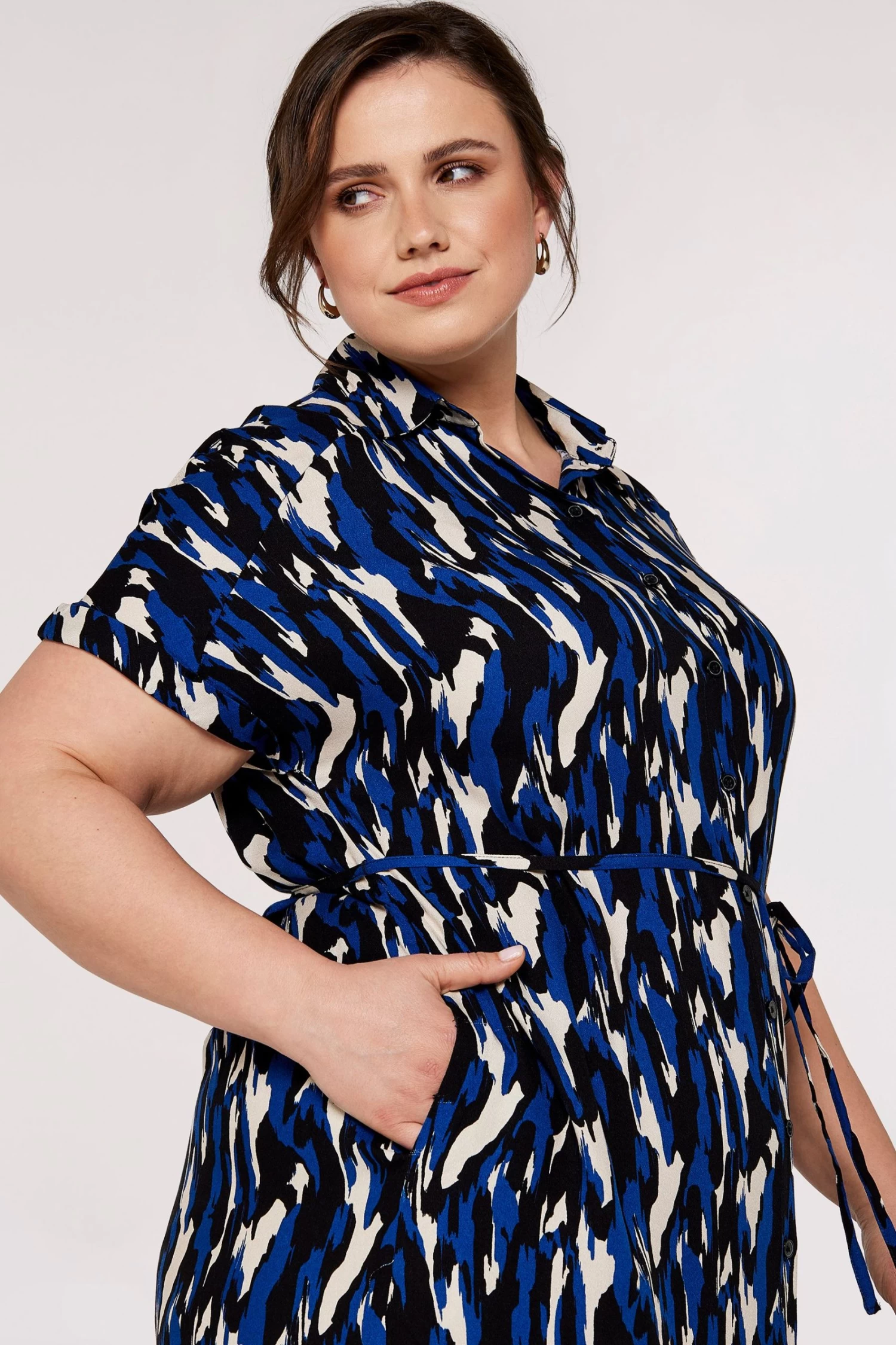 Apricot Brushstroke Camo Maxi Shirt Dress 3 Apricot Brushstroke Camo Maxi Shirt Dress - Image 3