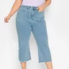 Yours Curve Cropped Wide Leg Jean With Front Pockets