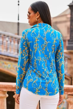 Sosandar Print Mesh Shirt 8 Sosandar Print Mesh Shirt -Roman Store K59955s4 scaled