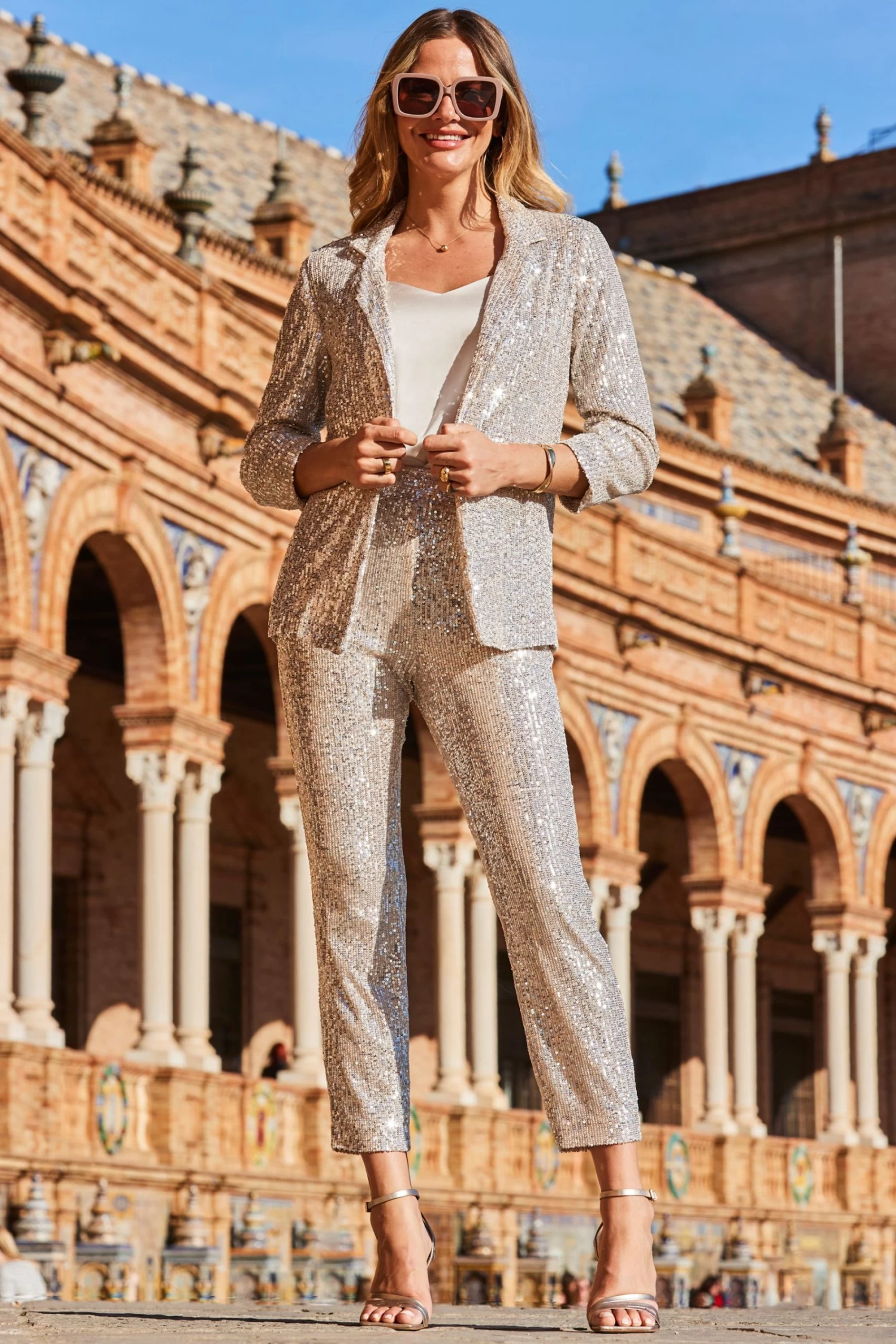 Sosandar Sequin Tapered Trouser 4 Sosandar Sequin Tapered Trouser - Image 4