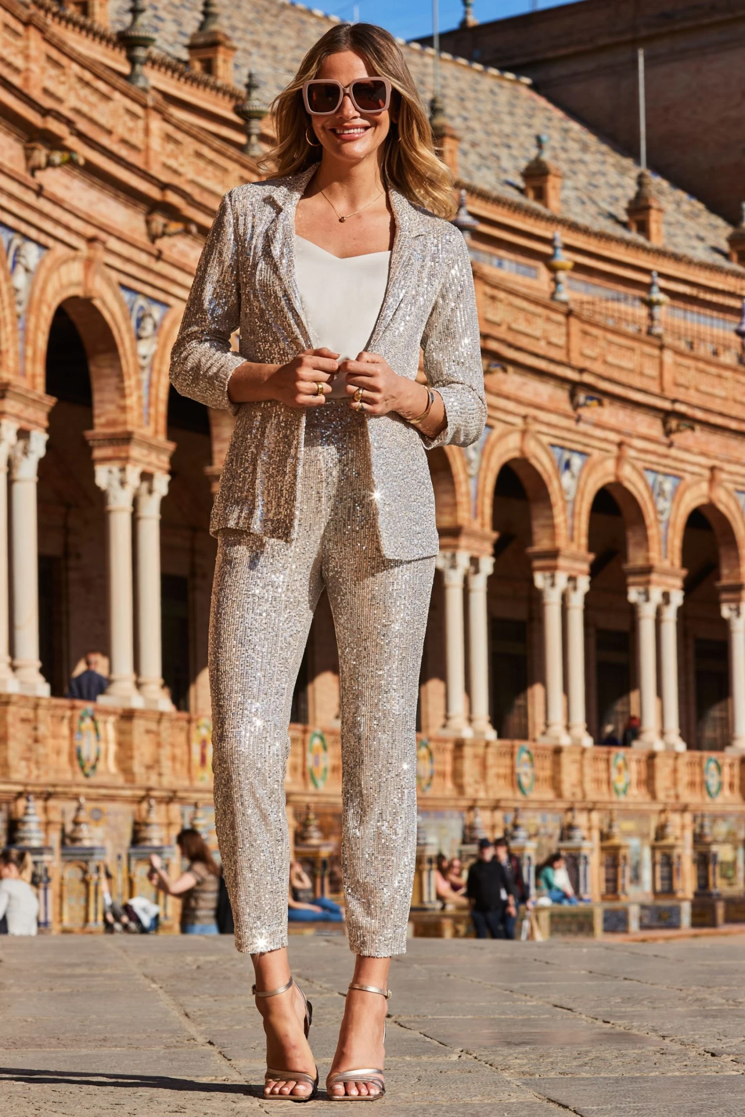 Sosandar Sequin Tapered Trouser 5 Sosandar Sequin Tapered Trouser - Image 5