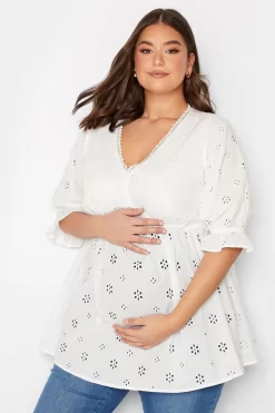 Bump It Up Maternity Broiderie V-Neck Blouse