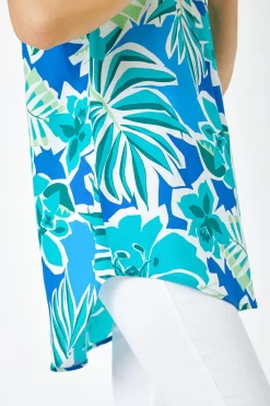Roman Sleeveless Tropical Print Over Shirt -Roman Store K63687s5 scaled