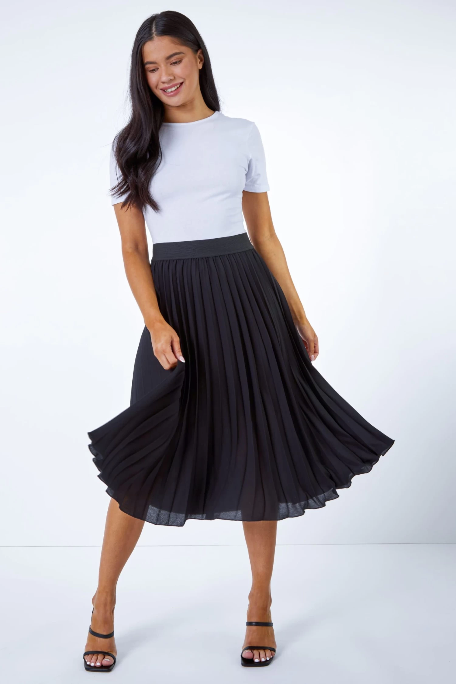 Roman Petite Pleated Midi Skirt 2 Roman Petite Pleated Midi Skirt - Image 2