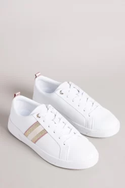 Ted Baker White Baily Webbing Cupsole Trainers