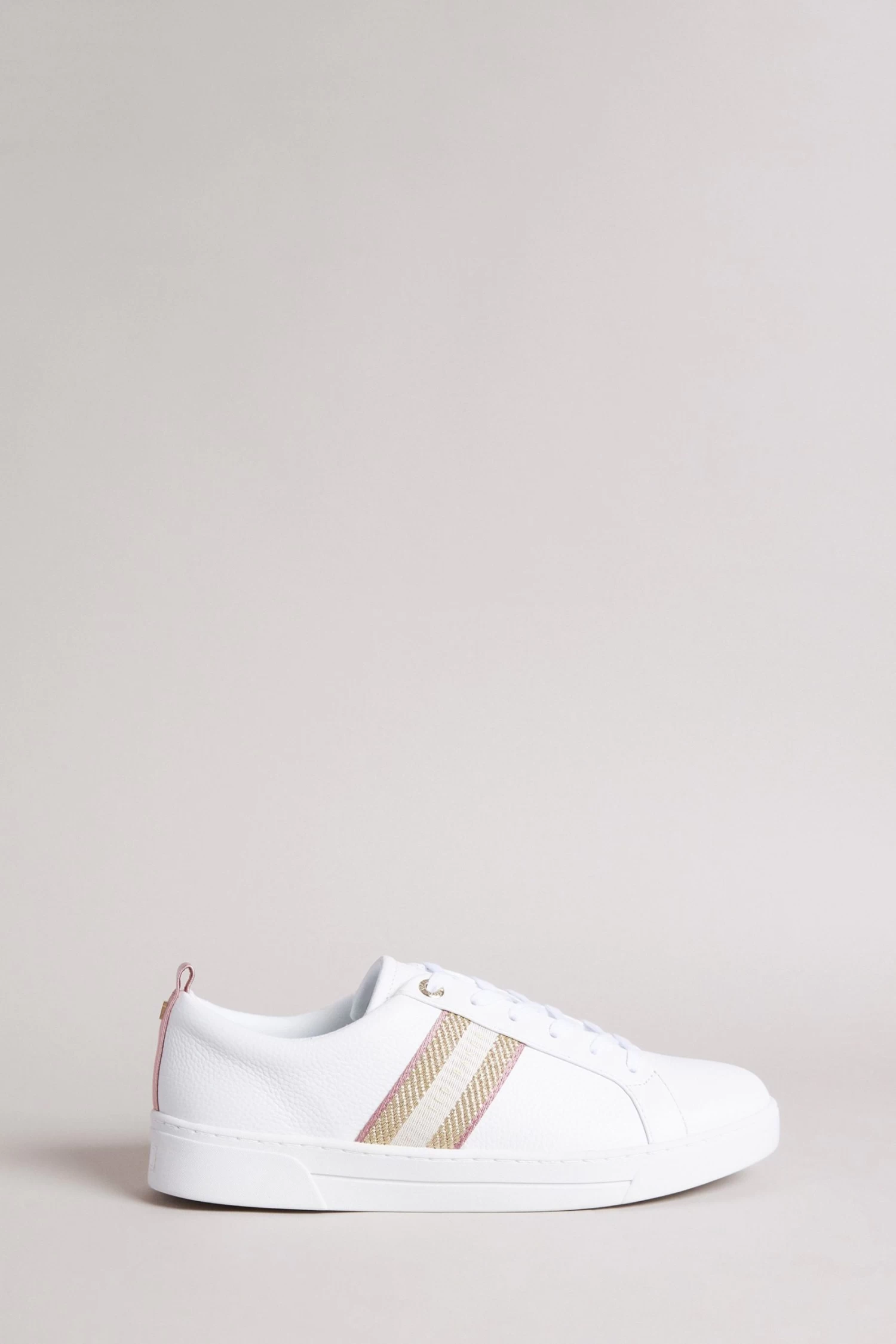 Ted Baker White Baily Webbing Cupsole Trainers 2 Ted Baker White Baily Webbing Cupsole Trainers - Image 2