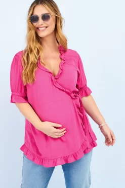 Next Maternity Wrap Ruffle Blouse