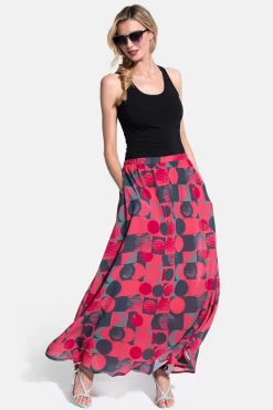 Hot Squash Womens Pink Chiffon Maxi Skirt