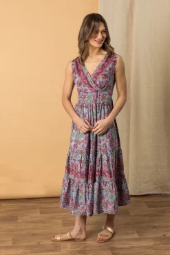 Lakeland Leather Purple Sophia Paisley Wrap Front Dress 8 Lakeland Leather Purple Sophia Paisley Wrap Front Dress -Roman Store N06056s4 scaled