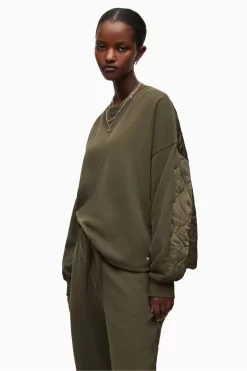 AllSaints Green Queti Sweat Top
