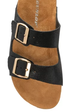 Dunlop Ladies Faux Leather Mule Sandals -Roman Store P45406s4 scaled