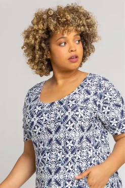 Roman Curve Tile Print Longline Top 8 Roman Curve Tile Print Longline Top -Roman Store P45700s4 scaled