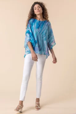 Roman Abstract Print Chiffon Top 6 Roman Abstract Print Chiffon Top -Roman Store P57482s3 scaled