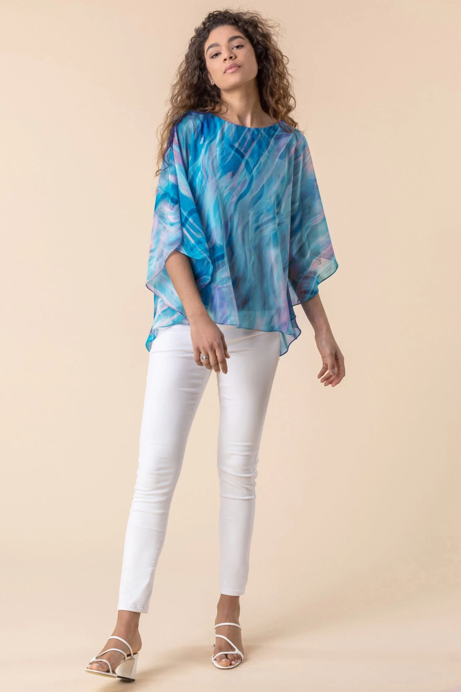 Roman Abstract Print Chiffon Top 3 Roman Abstract Print Chiffon Top - Image 3