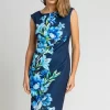 Roman Floral Border Print Scuba Shift Dress