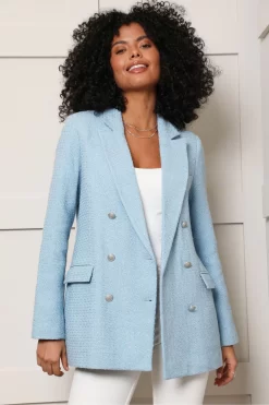 Threadbare Double Breasted Boucle Blazer