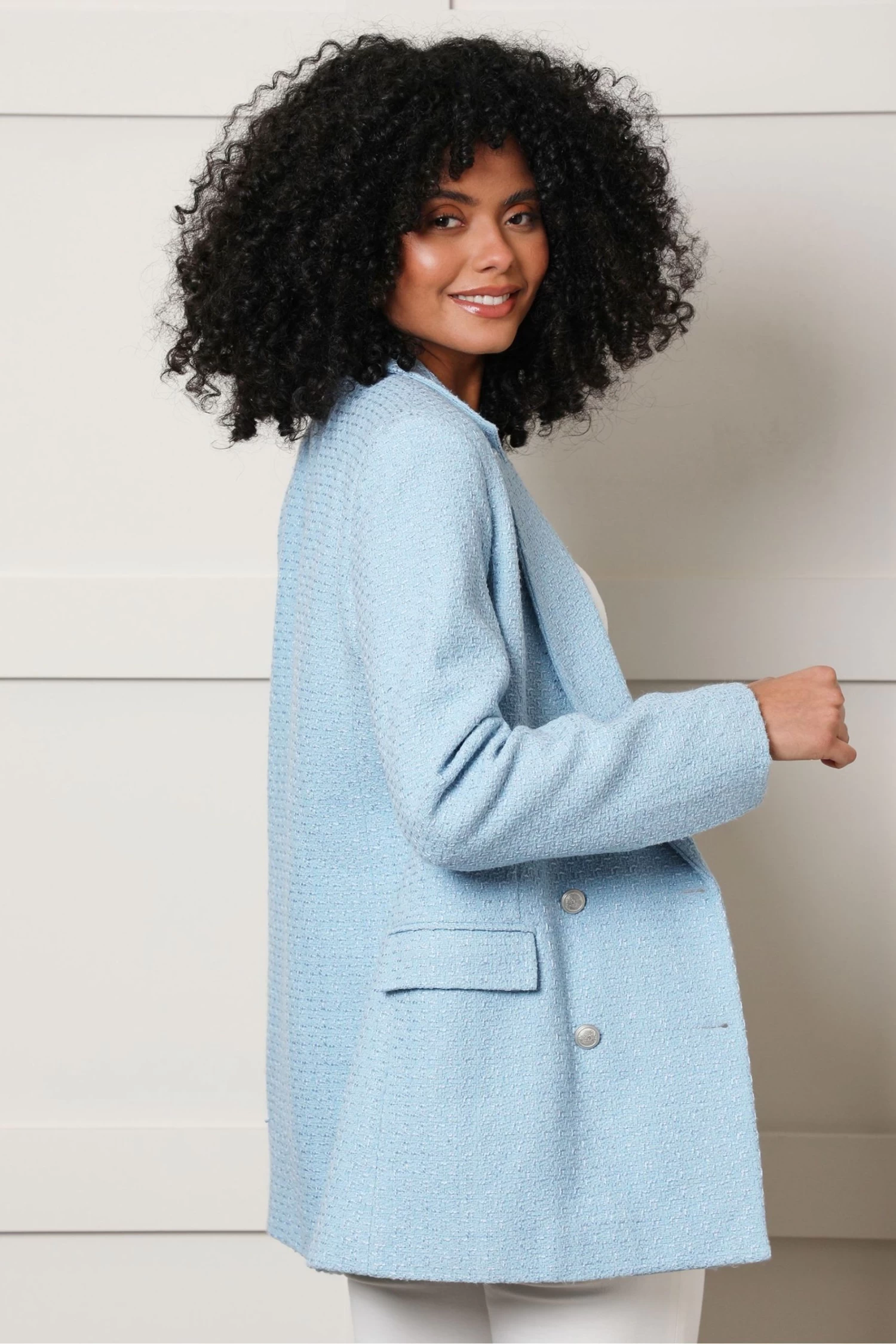 Threadbare Double Breasted Boucle Blazer 2 Threadbare Double Breasted Boucle Blazer - Image 2