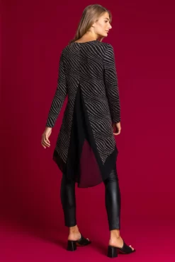 Roman Glitter Wave Dipped Hem Top 6 Roman Glitter Wave Dipped Hem Top -Roman Store Q09578s3 scaled