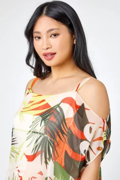 Roman Petite Tropical Cold Shoulder Overlay Top 7 Roman Petite Tropical Cold Shoulder Overlay Top -Roman Store Q24121s4 scaled