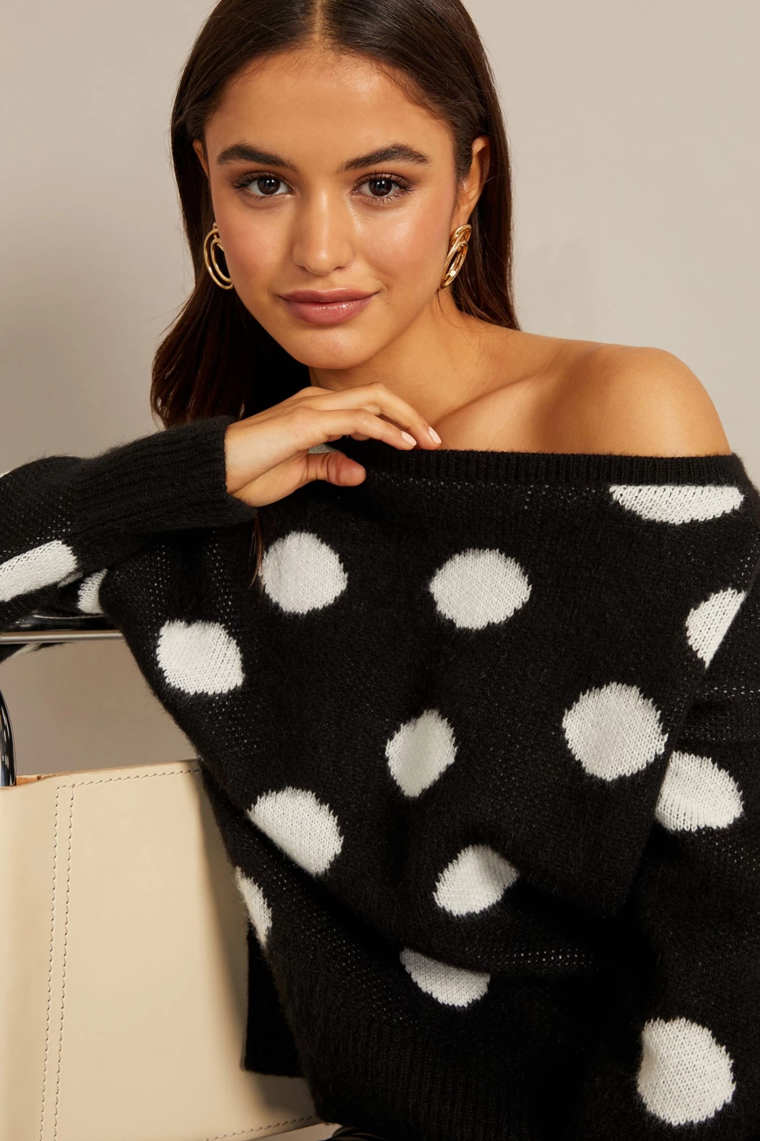 Friends Like These Knitted Slash Neck Asymmetrical Off Shoulder Jumper 4 Friends Like These Knitted Slash Neck Asymmetrical Off Shoulder Jumper - Image 4