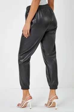 Dusk Faux Leather Cuffed Joggers 7 Dusk Faux Leather Cuffed Joggers -Roman Store R49570s3 scaled