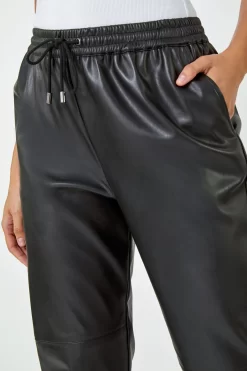 Dusk Faux Leather Cuffed Joggers 9 Dusk Faux Leather Cuffed Joggers -Roman Store R49570s5 scaled