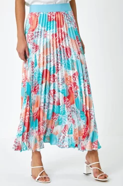 Roman Seashell Print Pleated Maxi Skirt 8 Roman Seashell Print Pleated Maxi Skirt -Roman Store R72939s4 scaled