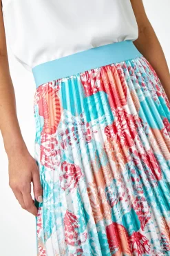 Roman Seashell Print Pleated Maxi Skirt 9 Roman Seashell Print Pleated Maxi Skirt -Roman Store R72939s5 scaled