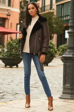 Sosandar High Neck Folded Button Cuff Jumper -Roman Store R90584s4 scaled