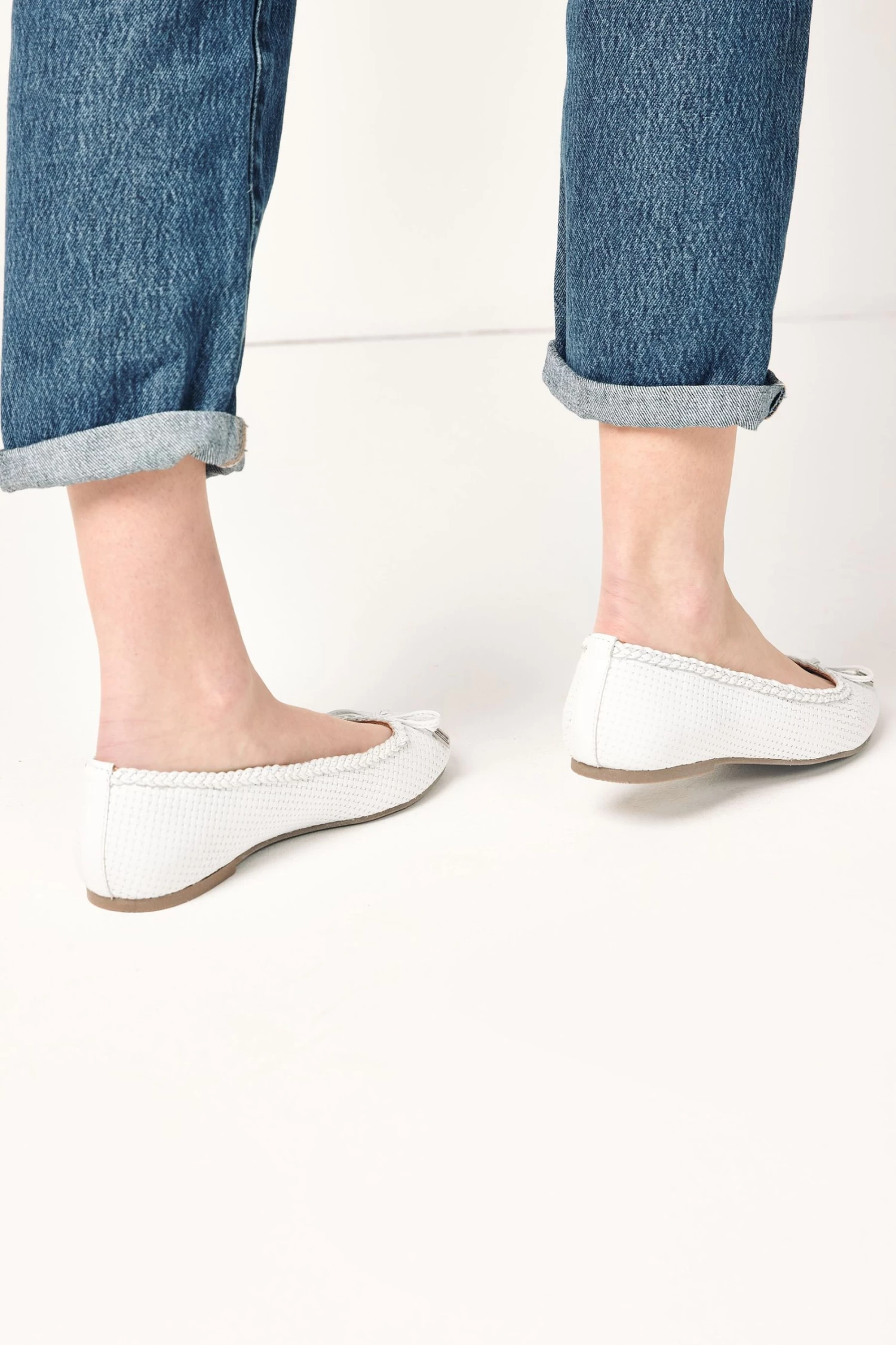 Next Leather Weave Ballerinas 2 Next Leather Weave Ballerinas - Image 2