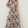 FatFace Jayla Bold Ikat Maxi Brown Skirt
