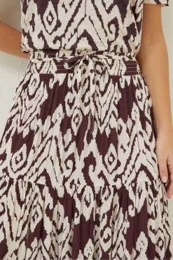 FatFace Jayla Bold Ikat Maxi Brown Skirt -Roman Store T49425s3 scaled