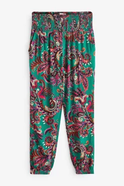 FatFace Green Festival Shirred Trousers -Roman Store T49489s5 scaled