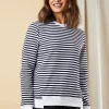 Lakeland Leather Chelsea Striped White Sweatshirt