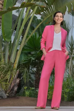 Pure Collection Pink Longline Linen Blazer -Roman Store T53252s3 scaled