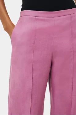 Jigsaw Pink Linen Herringbone Palazzo Trousers -Roman Store T59 843s5 scaled